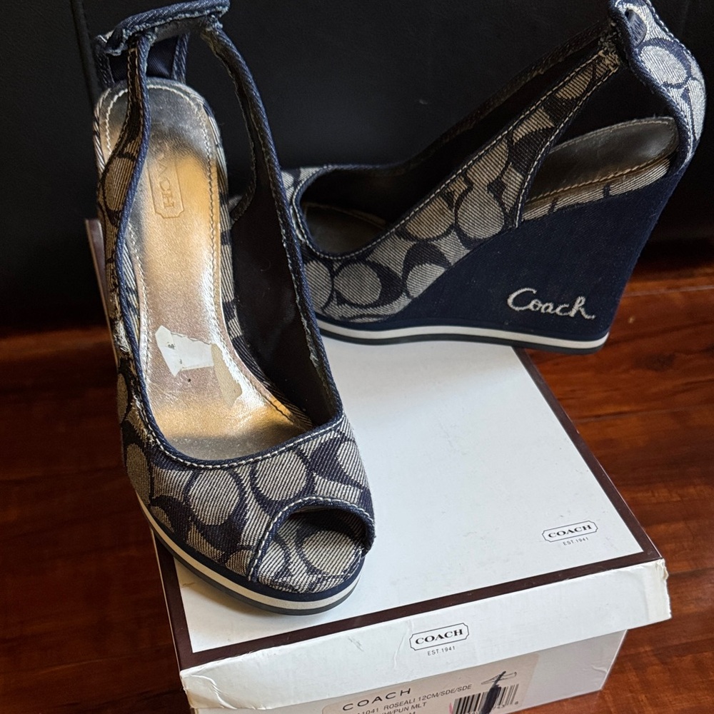 COACH Denim Wedges